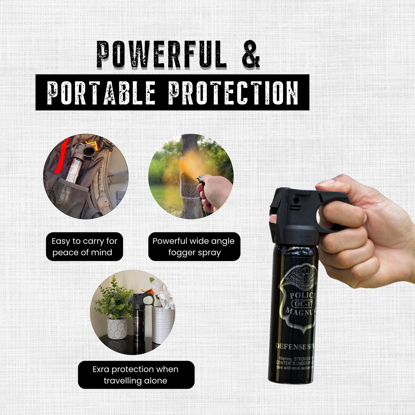 Police Magnum Self Defense Pepper Spray Fogger - Maximum Heat Strength Security & Protection - Portable Non-Lethal Tactical Gear - Made in The USA - 2 Pack 4oz FM