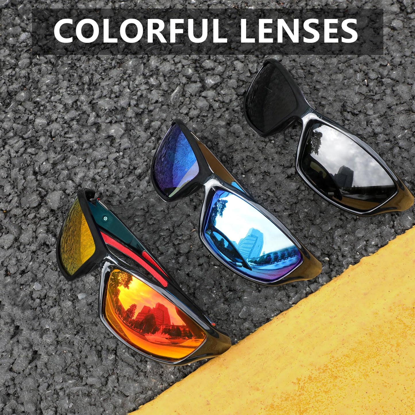 Hifot Sports Polarized Sunglasses Men, Sun Glasses for Cycling Driving Fishing, Women's Sunglasses Running Baseball Golf