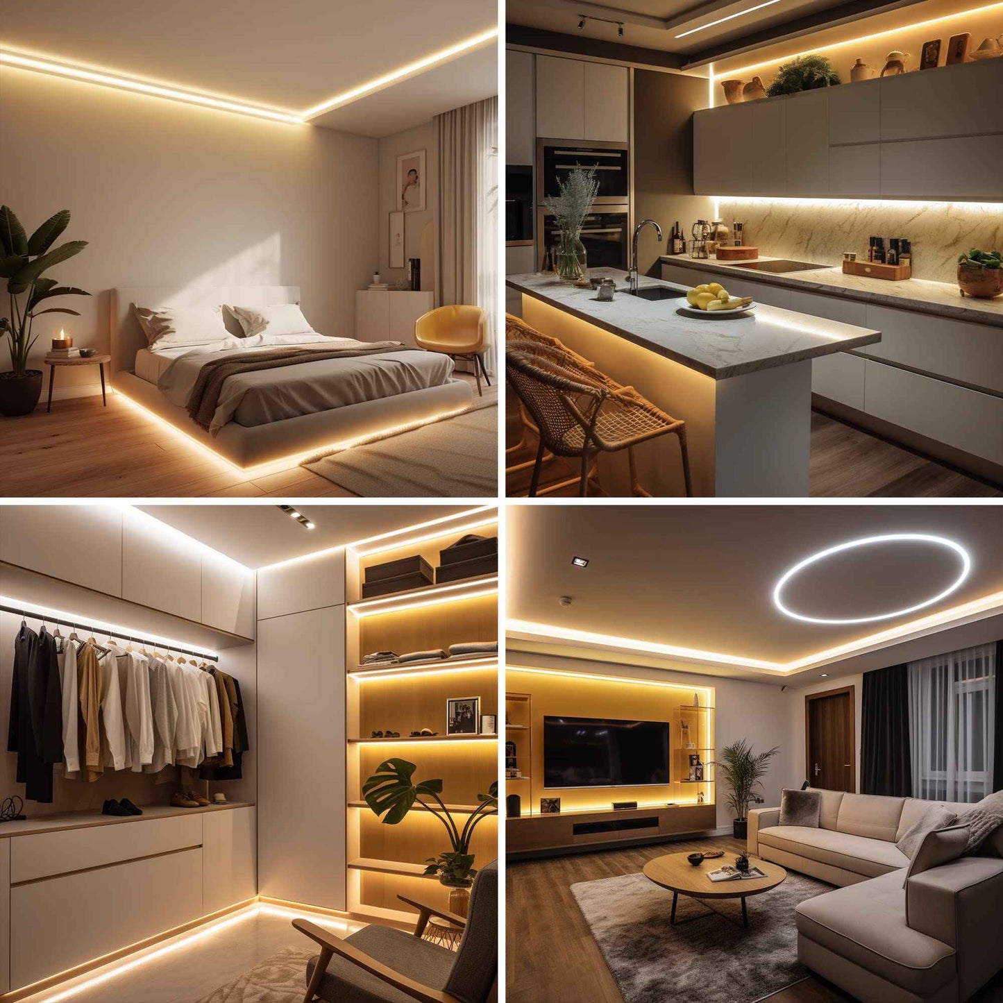 AXMOTUT 9.84ft Smart COB LED Strip Lights, 24V Warm White 2700K Dimmable LED Light Strips, High Bright COB LED Ribbon with Power Supply and app Control for Room, Kitchen Cabinet, TV, Shelf