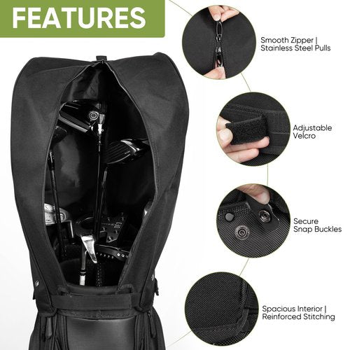 Golf Bag Cover Rain Hood (Black with US Flag)