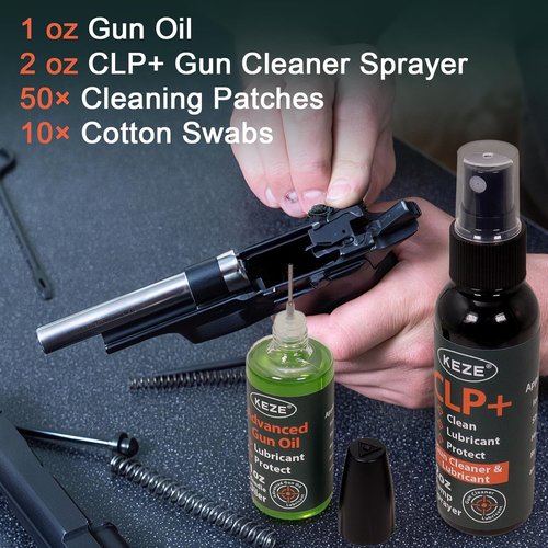 Keze Gun Oil CLP Cleaner & Lubricant Kit - 2 oz. Fine Mist Sprayer & 1 oz. Needle Oiler
