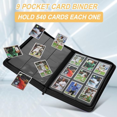 GERMUN Trading Card Binder - Premium 9 Pocket Album for 540 Cards | Double-Sided MTG & TCG (Blue)