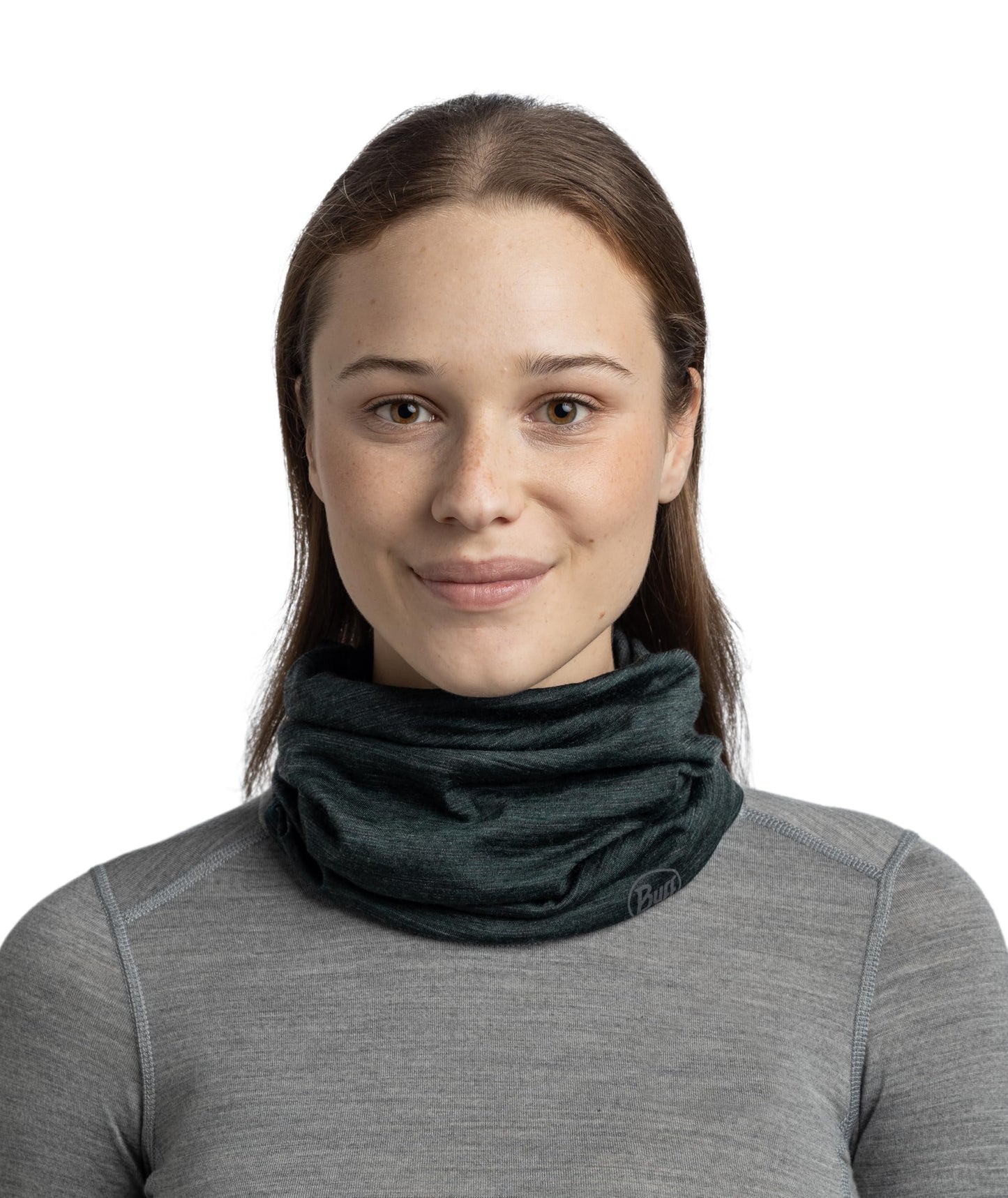 Buff Lightweight Merino Wool Neck Gaiter, 100% Ethically Sourced Wool, Versatile, Temperature Regulating Face Mask, Multistripes Forest, Adult Size