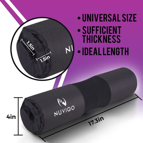 Barbell Pad Squat Pad for Lunges and Squats - Hip Thrust Pad for Standard and Olympic Bars - Provides Cushion to Neck and Shoulders While Training