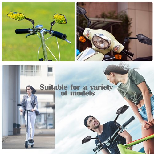 Handlebar Bike Mirror, HD Blast-Resistant, Adjustable Rotatable Rearview Bicycle Mirror (2PCS) (Fan)