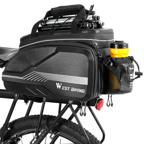 HONGYEA Bike Bags for Bicycles Rear Rack Waterproof | 45L Large Capacity Panniers Trunk Bag with Extra Padded Foam Bottom Bicycle Rain Cover Shopping Commuter Trip (BLACK-45L)