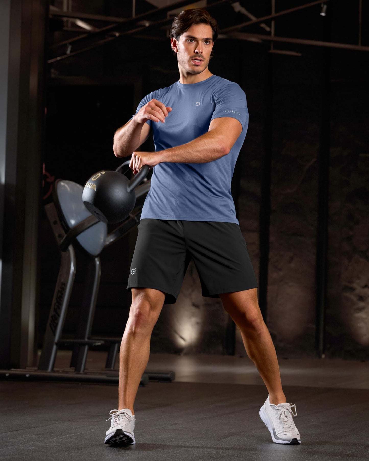 G Gradual Men's Workout Gym Shorts with 2 Zipper Pockets 7"/ 5"/ 9" Quick Dry Athletic Running Basketball Shorts for Men (Black, 7L)