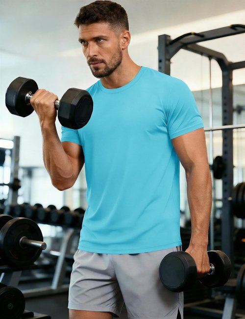MAGCOMSEN Men's UPF 50+ Quick-Dry Athletic T-Shirt - Performance Workout & Swim Tee