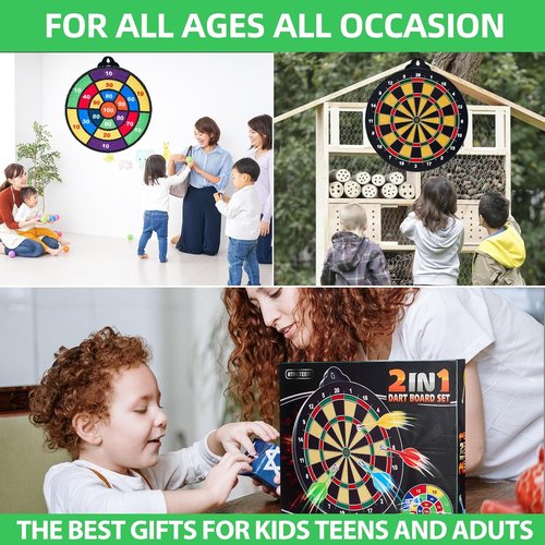 Hello Papaya Magnetic Dart Board - Fun Family Game with 12 Darts & 40 Foam Darts | Perfect Gift for Kids 3-12