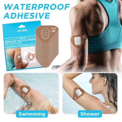 OK TAPE 15Pcs Over Patches for Omnipod 5, Waterproof & Hypoallergenic Adhesive, Pre-Cut Cover Patches, Stay Secure for 10-14 Days, Soft, Breathable Tape