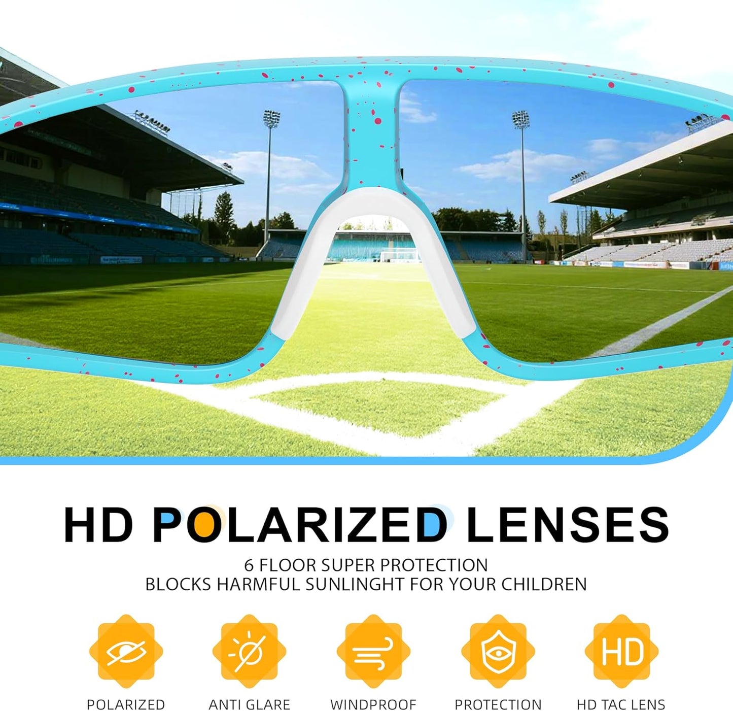 Skiennix Kids Sunglasses - Polarized UV Protection for Boys & Girls | 3-Pack Sports Glasses