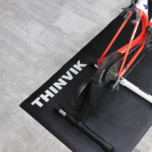 Thinvik Bike Mat for Peloton Spinning Bike & Wahoo Kickr 30×72in Bicycle Trainer Mat for Cycleops Rowe Indoor Cycling Exercise Stationary Bike mat with Stone Texture (Updated 6mm)