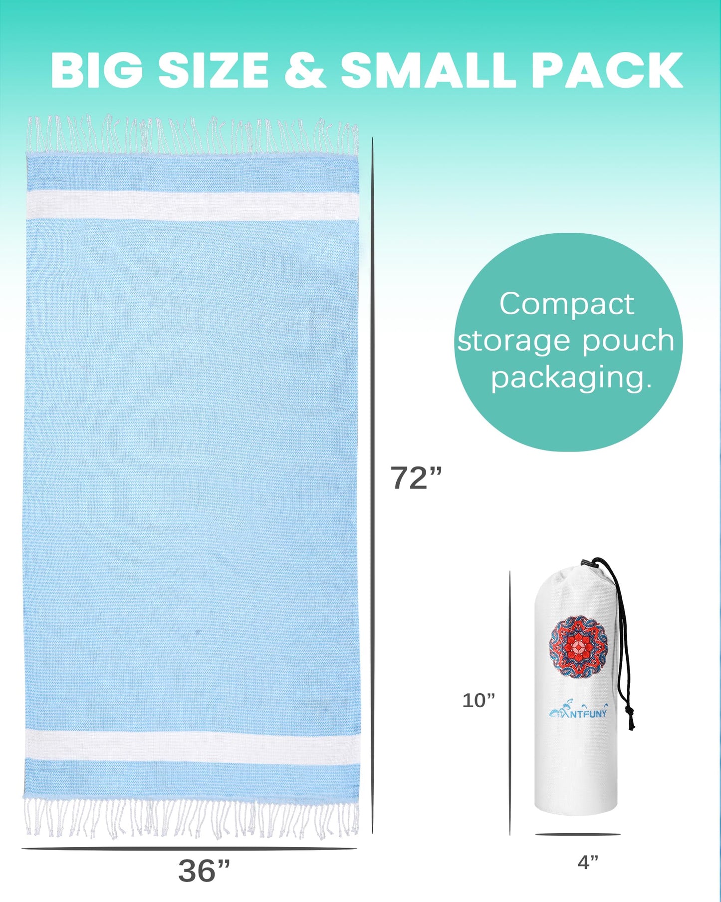 6 Packs Turkish Beach Towels Oversized Swim Towel Set Bulk Quick Dry Bath Pool SandFree Extra Large Xl Big Blanket Adult Travel Essentials Cruise Accessories Must Have Clearance Vacation Stuff