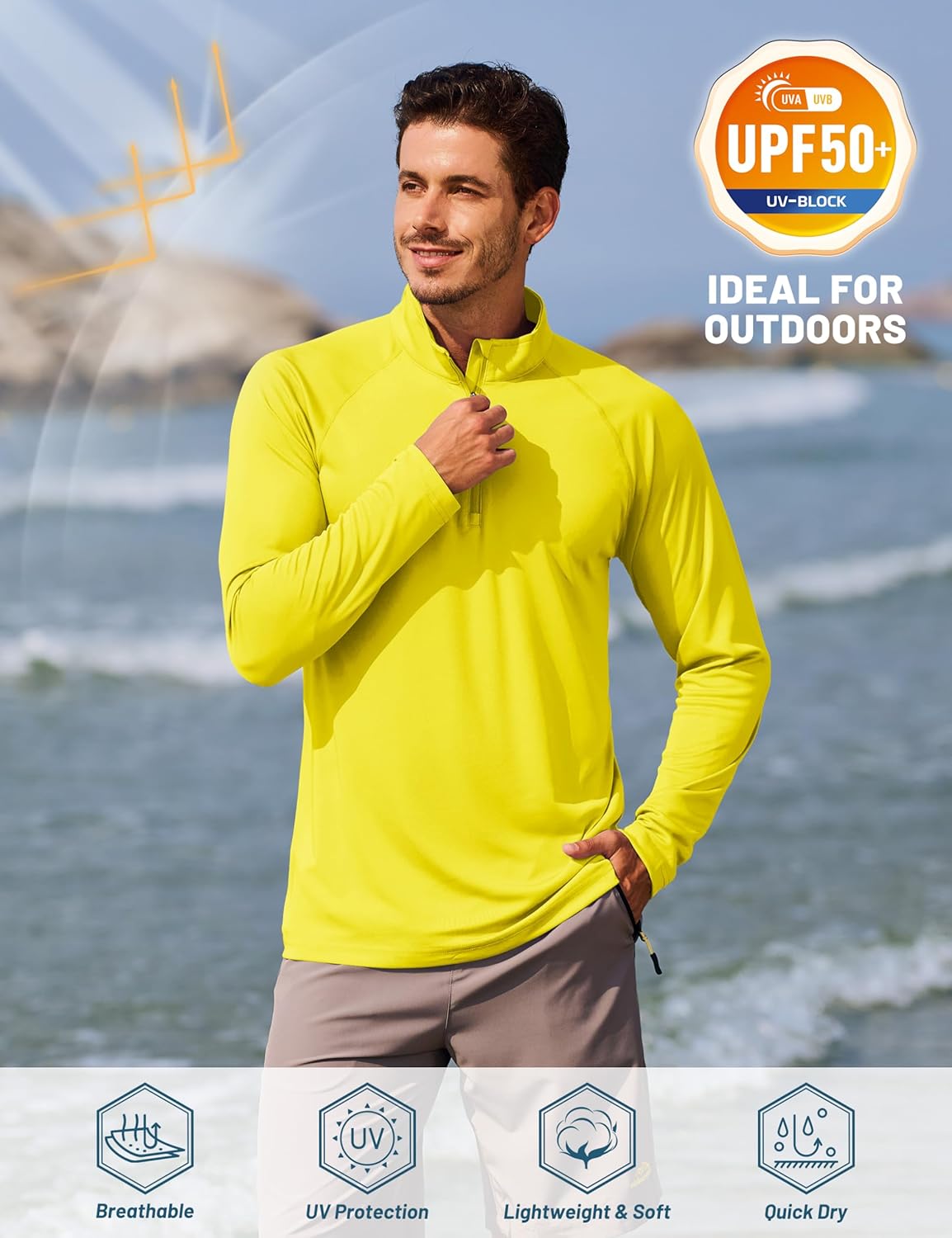 TACVASEN Men's Athletic Long Sleeve Shirt - UPF 50+ Sun Protection Pullover | Ideal for Outdoor Running