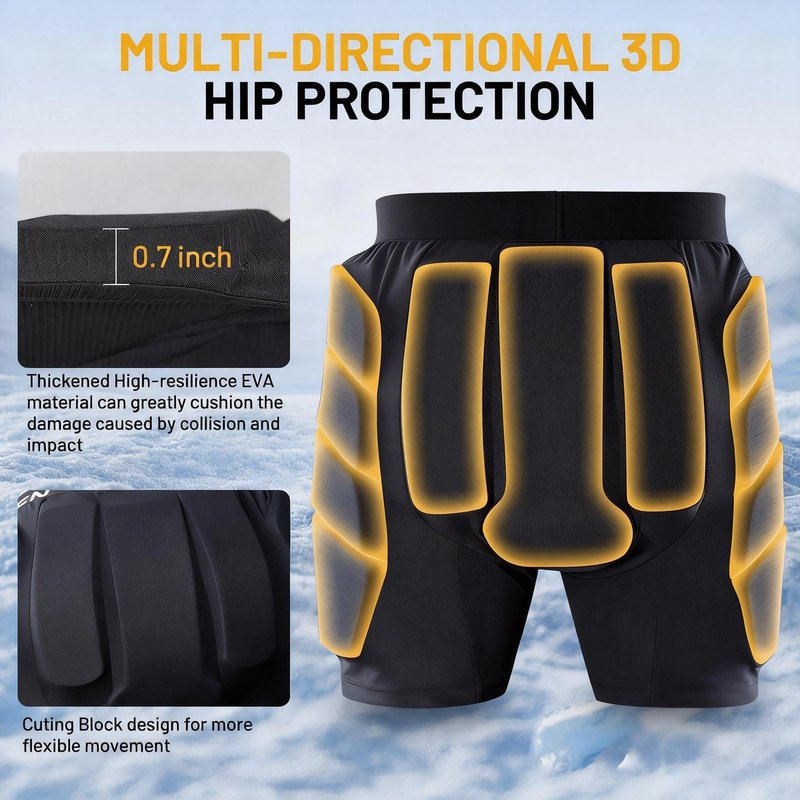 Tanden Padded Shorts Hip Impact Shorts Tailbone Protector Pad for Snowboarding Pads, Snowboard Butt Pad for Skating Ski Skateboarding Ice Figure Skating Crash Pads M
