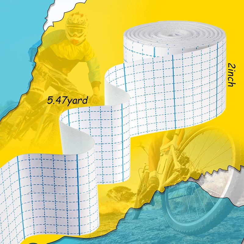 Nuanchu 4 Rolls Non-Woven Cover Roll Stretch Tape Non-Woven Adhesive Bandages Breathable Bandage Tape Cohesive Wrap Bandages Protective Stretch Bandage Film
