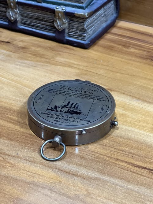 Collectibles Buy Authentic Antique Lid Titanic Compass Brass Finish Directional Magnetic Compass Vintage Nautical Sailor Article - Maritime Magnetic Gift