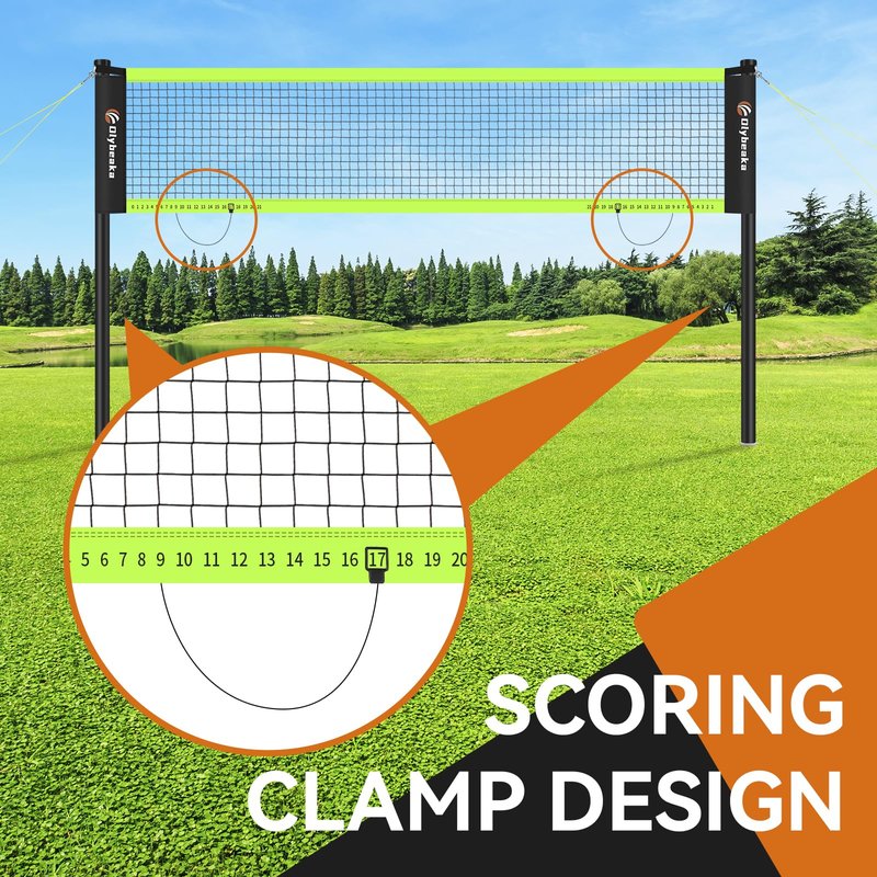 12ft Badminton Net Set for Backyard Beach with Durable Anti-Sagging Net, Heavy Duty Poles, 2 Aluminum Badminton Rackets, 3 Shuttlecocks, Carry Bag - Easy Setup & High Stable (Black and Green, 12ft)