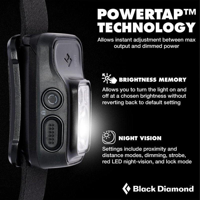 BLACK DIAMOND Spot 400 Headlamp | 400 Lumens Brightness, Dimmable | Waterproof & Durable | 3X AAA Battery Operated (Included) | Ops Black