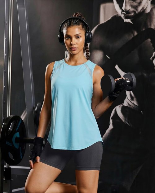 MAGCOMSEN Women's Athletic Tank Top - Quick Dry, Moisture-Wicking Mesh for Running & Yoga