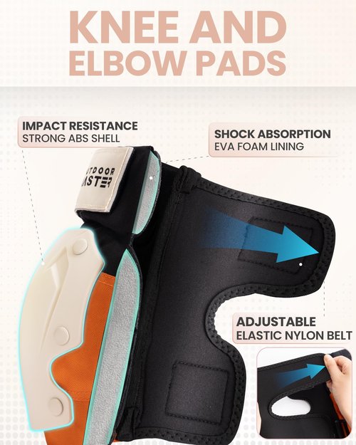 OutdoorMaster Skate Protective Gear Set for Adult & Youth, Skateboard Helmet Knee and Elbow Pads with Wrist Guards for Scooter, Inline Roller Skating, Skateboarding