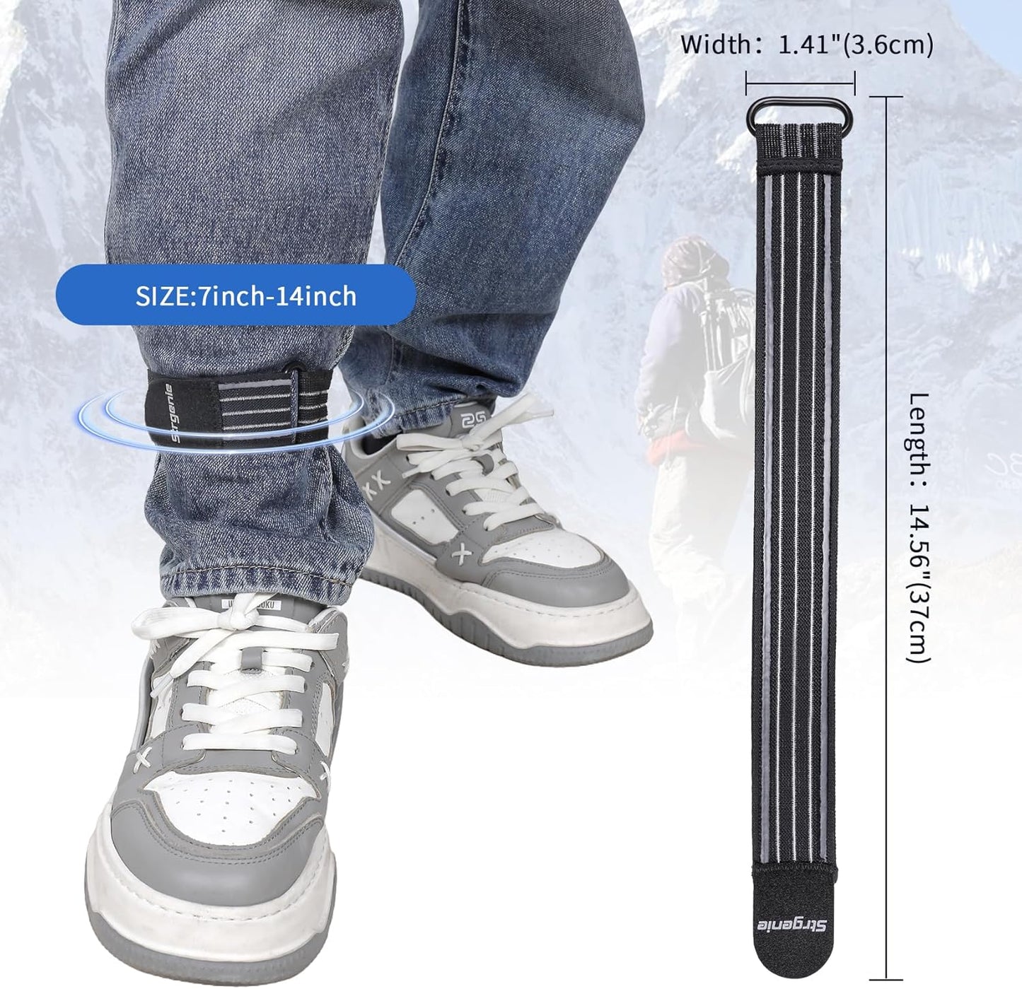 Skiennix Elastic Boot Straps - Adjustable Anti-Slip Cowboy Ankle Straps for Pants | Versatile Fit