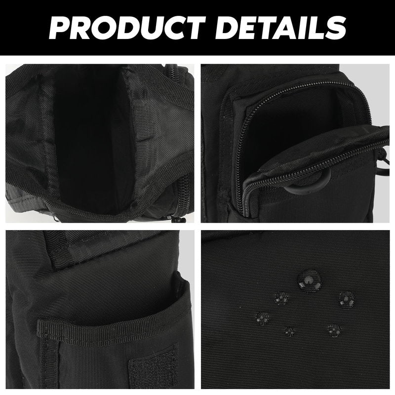flipfit Magnetic Bag Water Bottle Holder for Gym Bag- 6Pcs High Strength Magnets, Phone Pouch & Adjustable Strap, Fits For Gym, Hiking, Running,Camping,Traveling(Black)