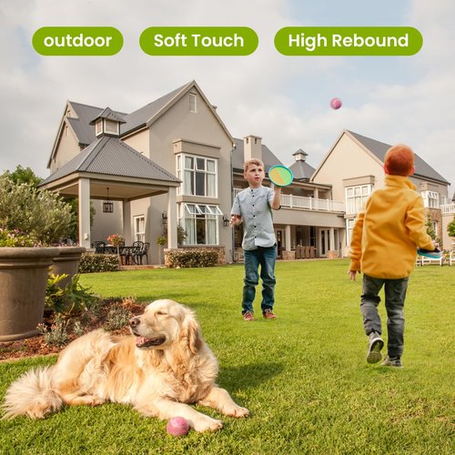 FINGER TEN Kids Tennis Balls for Dogs Youth Beginners Practice Durable Orange Low Compression Stage Pressureless Bulk Training Tool Playing with Pet (24 Pack-Pink)