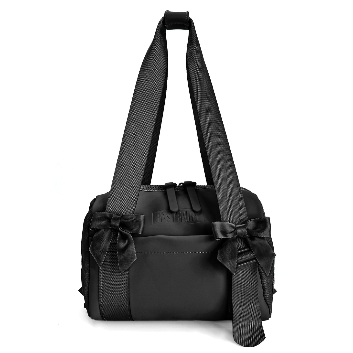 FASTFAIRY Small Gym Shoulder Bag For Women: Black Purse Handbags With Adjustable Strap - Millennials Gen Z Fitness Enthusiasts - Yoga Pilates Strength Training