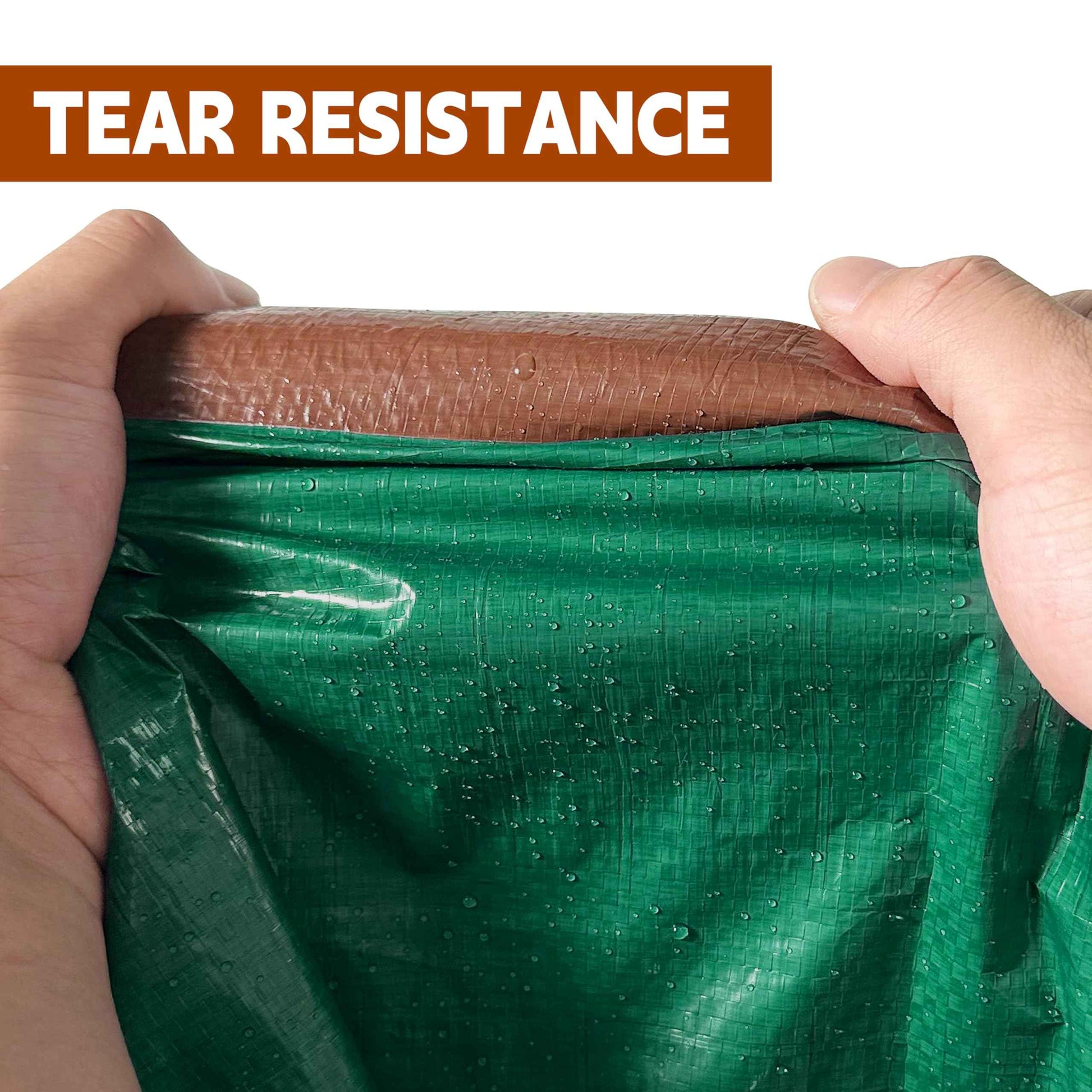 Tarp 10x14 ft 100% Waterproof 7mil Durable Grommets and Reinforced Edges,Uv Resistant,Green/Brown Tarp,Emergency Rain Shelter,Outdoor Cover and Camping Use -by MVPNET