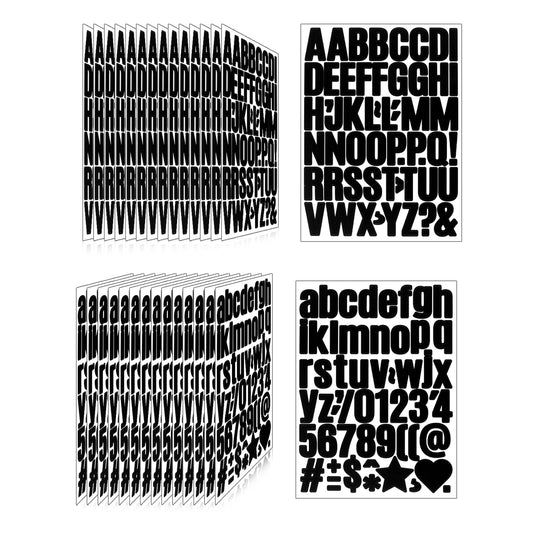 Llewyn 1635 Pieces 30 Sheets Letter Stickers,Vinyl Mailbox Numbers Alphabet Stickers,Self Adhesive Waterproof Decals for Mailbox,Bulletin Board,Window,Door,Sign,Address Number(1Inch Black)