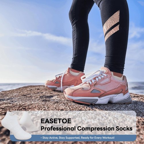 easetoe 6 Pairs Ankle Compression Socks Men Women 15-20mmHg - Cushioned Low Cut Running Arch Support - Moisture Wicking Athletic for Workout, Travel, Nurse, Plantar Fasciitis