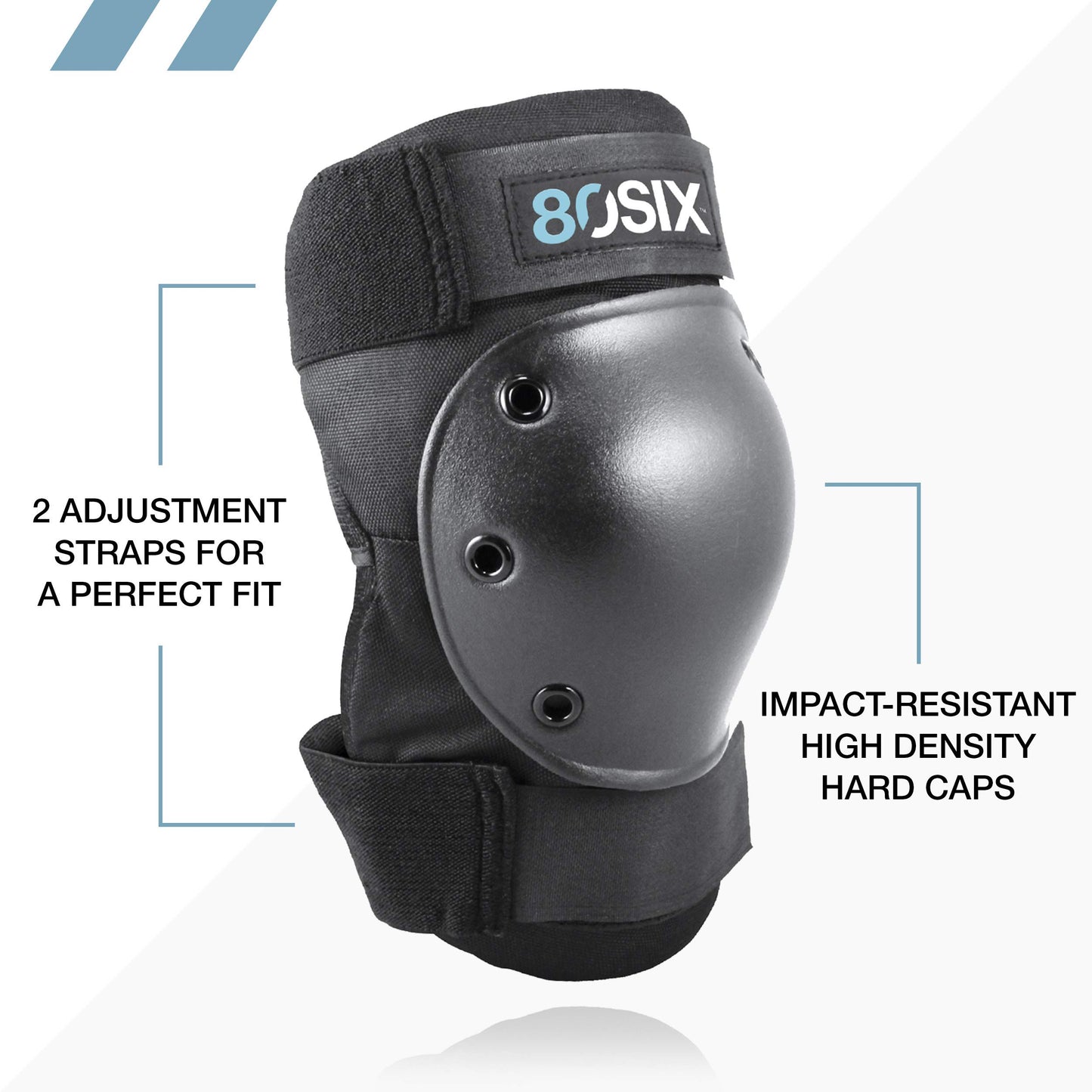 80Six Dual Certified Kids’ Helmet with Knee Pads, Elbow Pads, and Wristguards, Black and Black, Junior - Ages 5+