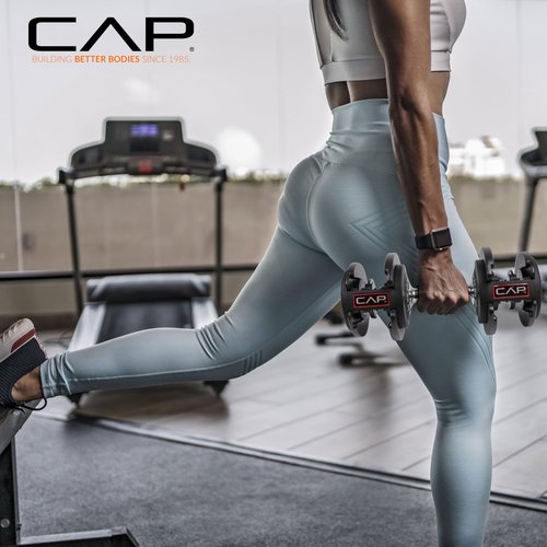 CAP Barbell 25 lb Single Adjustable Dumbbell with Contoured Full Rotation Handle, Honeycomb Chrome and Black Handle (SDBAIS-025G6)