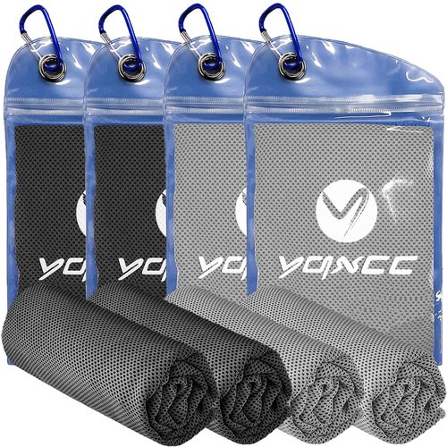 YQXCC Cooling Towels | 4 Pack 40"x12" | Cool Cold for Neck | Microfiber Soft Breathable Chilly | for Yoga, Golf, Gym, Camping, Running, Workout & More Activities