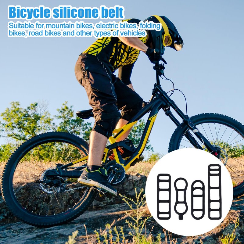 20pcs Bicycle Light Silicone Straps with 20pcs S Buckles, 4 Styles Bike Rubber Straps Elastic Flashlight Mount Bike Silicone Holder Band Cell Phones Speaker Lights for Bicycle Light Sets Handlebar