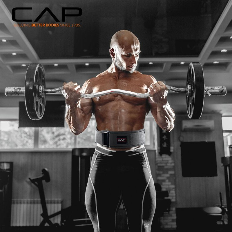 CAP Barbell Premium Nylon Weightlifting Belt – Heavy-Duty Support for Squats, Deadlifts, and Core Stability - Gray - Medium