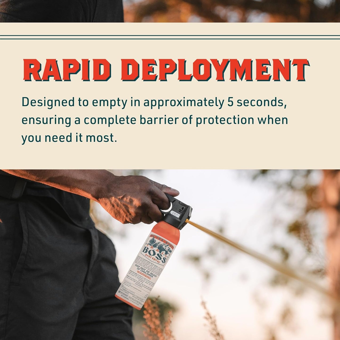 Trail Boss Bear Spray - Maximum Strength 35 ft Range, EPA Registered for Outdoor Safety | 7.9 oz