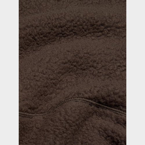 Keeliya Womens Fleece Sweatshirts Cropped Half Zip Sherpa Pullover Fuzzy Warm Winter Jackets with Zipper Pockets(Brown,L)