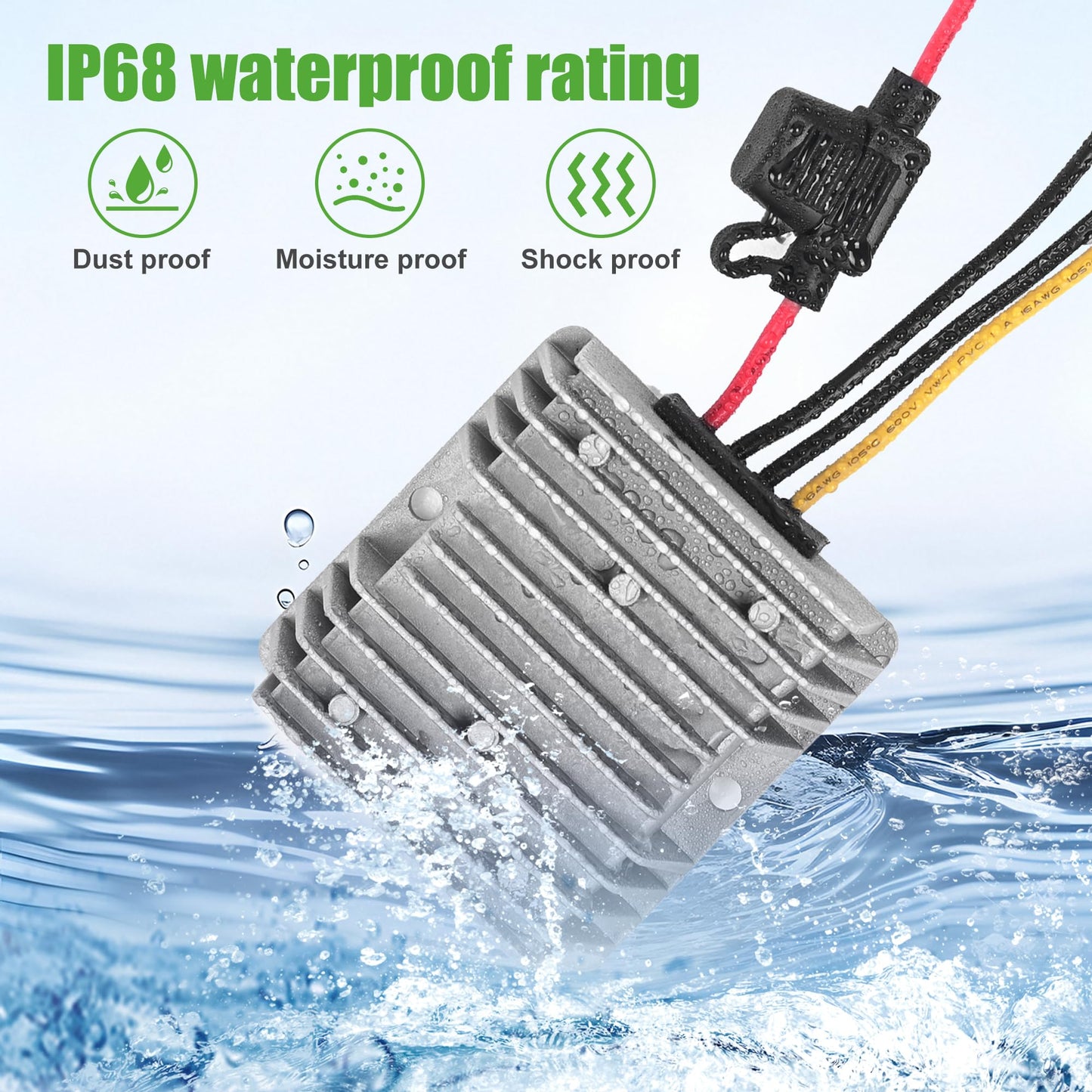10L0L DC-DC 36V 48V to 12V 20A 240W Step Down Converter Golf Cart Voltage Regulator Reducer Transformer with Fuse Waterproof