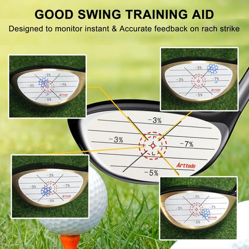 Arttodo Golf Impact Tape, Golf Club Impact Stickers for Iron, Wood, Putter, Improve Golf Swing Accuracy and Distance, Swing Training Aid Impact Labels, Right Hand, 200 PC