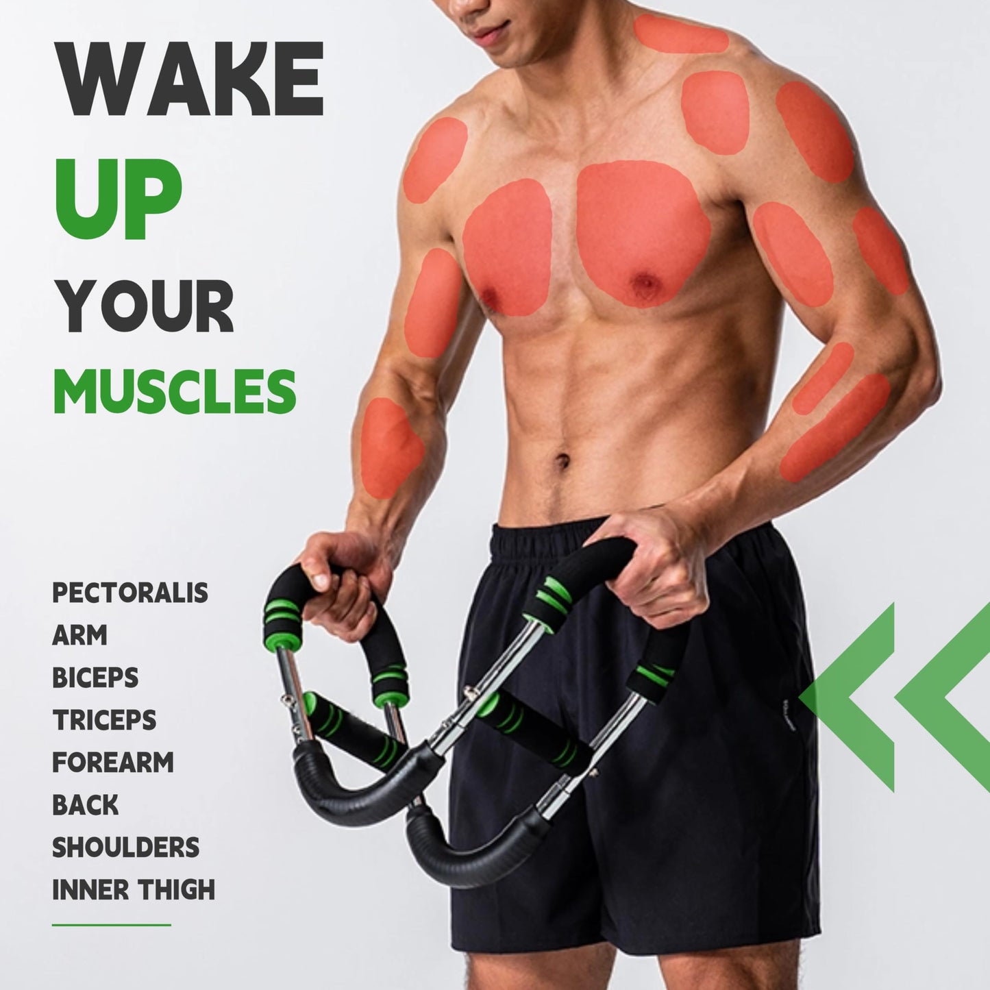 Twister Arm Trainer - Adjustable Resistance Chest Workout Equipment for Home Gym - Strength Training for Arms, Chest - Forearm Power Exercise bar