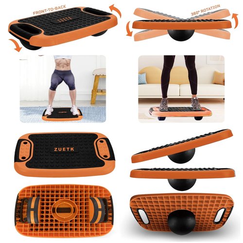4-In-1 Balance Board and Stepper Exercise Platform - Aerobic Step Adjustable Home Workout Slant Board, Non Slip Soft cushion - With Home Workout Suggestions