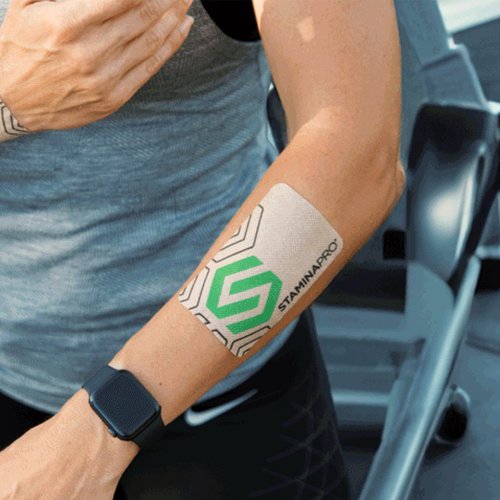 LUMINAS STAMINAPRO Patch - Water-Resistant Athletic Adhesive, Electroceutical Relief - Versatile Active Comfort, Long Lasting - Back, Joints, Knees, Hamstrings - 24 Pack (Large Tan Patches)