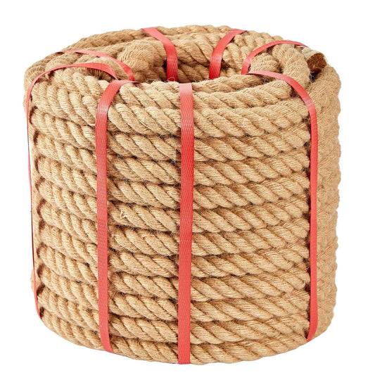 Kweetle Jute Rope 1/2 Inch x 50 FT, Hemp Rope Twisted Heavy Duty Jute Rope, Manila Rope for Home Decor Crafts Swing Rope Railing Climbing Decorating