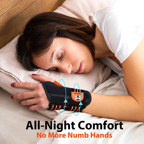 2 Pack Carpal Tunnel Wrist Brace, Adjustable Night Wrist Support with Wrist Splint, Breathable Hand Brace for Men Women, Pain Relief for Tendonitis, Arthritis, Typing, Right and Left Hand, Large