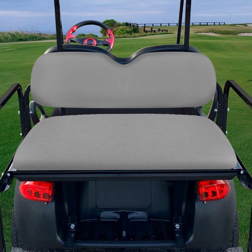 MOSNAI Golf Cart Rear Seat Covers Set for EZGO Club Car Yamaha Aftermarket Rear Seat Cushion, Durable Breathable Bench Seat Covers Washable Polyester Mesh Cloth Without Logo, Gray