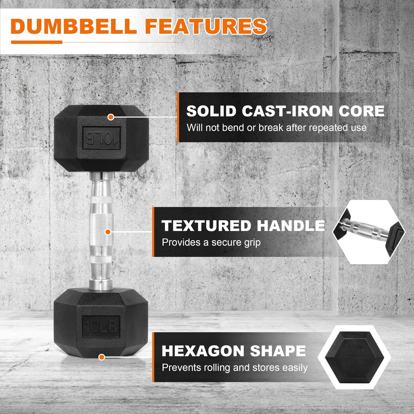 Neoprene Dumbbell Set for Women 2-5 lb | 3 Pairs Hand Weights Set with Rack, Hex Anti-Roll, Color-Coded Home Gym Gifts