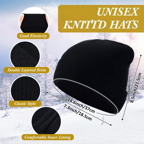 ShinyMatch 90 Pcs Hats Scarves Gloves Supplies Bulk Winter Beanie Hats Black Grey Grids Scarves Touchscreen Gloves Gift