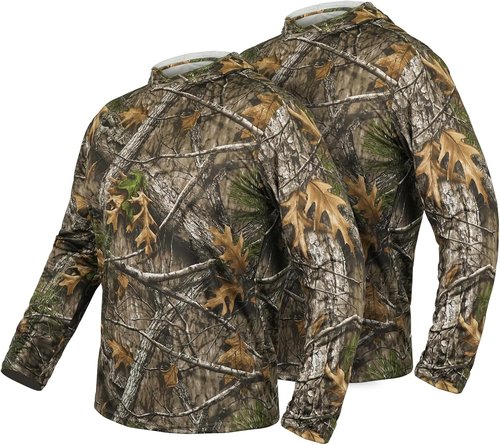 LOOGU Men’s Camo Hunting Shirt - Lightweight Long Sleeve Camouflage Shirt for Fishing & Hiking